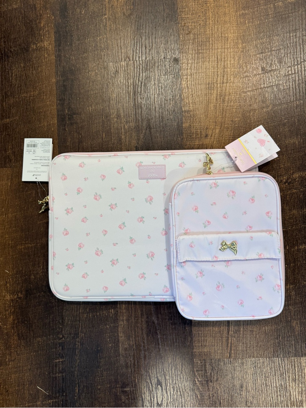 LoveShackFancy x target bundle laptop sleeve/tech organizer strawberry macaroon